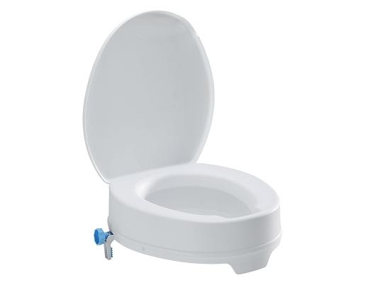 PrimeMatik Elevador de váter WC para Inodoro con Tapa para Adultos Blanco KD015 