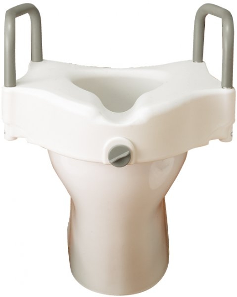 Elevador WC Con Brazos Y Fijador En Su Adaptación. Prevenir accidentes domésticos. Mejorar el acceso al inodoro.
