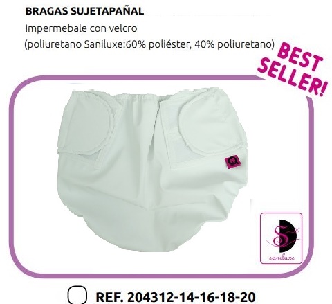 Braga Sujetapañal Impermeable con VELCRO Braga Sujetapañal Impermeable con VELCRO - SANILUXE Poliuretano