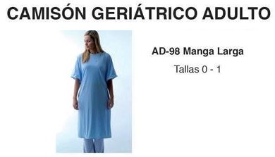 Camisón Geriátrico Manga Larga - Cama y silla de ruedas