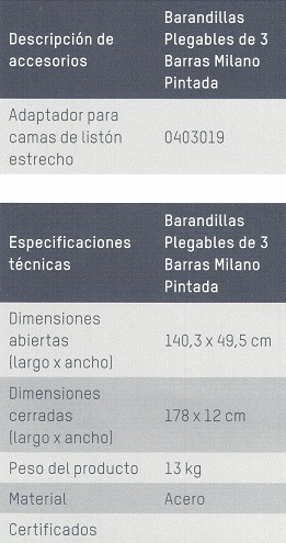 barandillas plegables