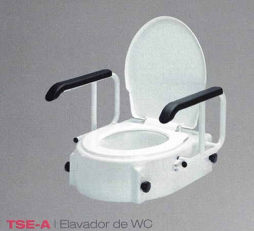 Elevador WC Reposabrazos TSE-A. Regulable en altura e inclinación.