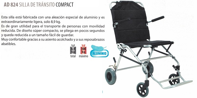 Silla De Tránsito COMPACT. Transporte de personas con movilidad reducida