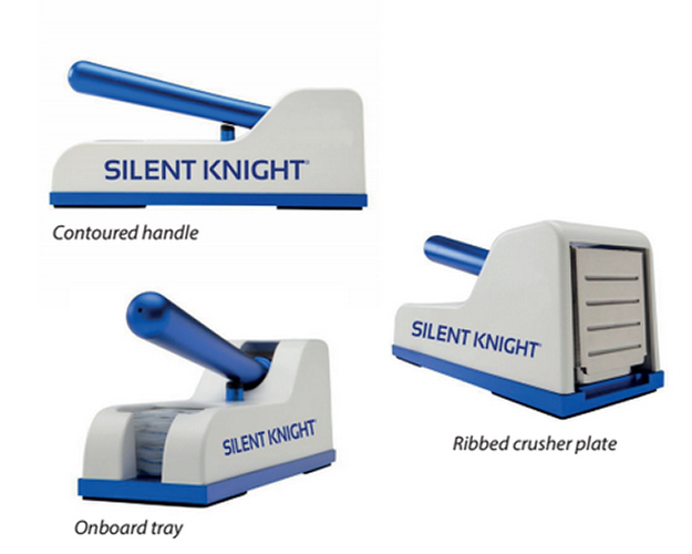 Triturador De Pastillas SILENT KNIGHT. Utilización sencilla, compacto y práctico.