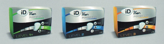 Compresas Masculina: Absorbentes Masculino Levels 1+, 2, 3. Adaptado a la anatomía masculina. 
