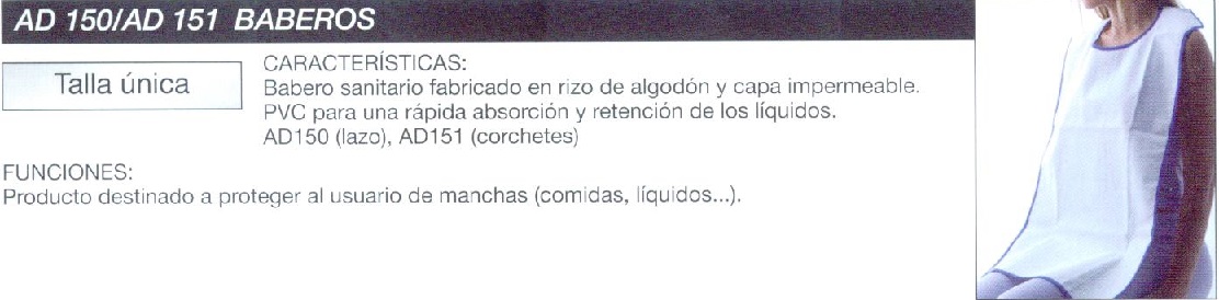 Babero Adulto Rizo - Cierre Lazo o Corchetes Babero Adulto Rizo