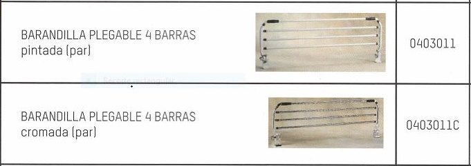 Barandillas Plegables 4 Barras PINTADAS