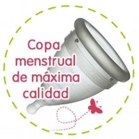 un dispositivo de silicona con forma de campana, que se coloca en la parte final de la vagina para recoger el flujo menstrual.