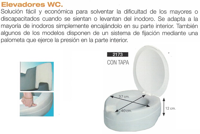 Elevador Suave WC Sin O Con Tapa 12 cm. Se adapta a la mayoría de los inodoros.