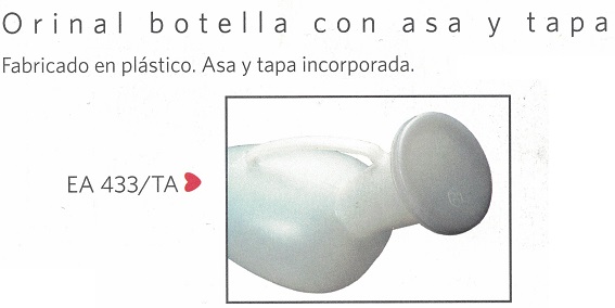Orinal Botella Con Asa y Tapa Para Caballero
