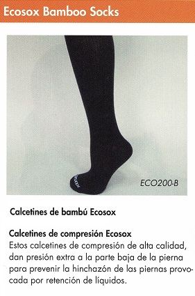 Calcetines De Compresión ECOSOX Bambú. Contrarrestar la acumulación de líquidos (EDEMA). 