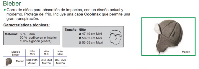 Cascos De Protección Para Niños GORRO BIEBER De RIBCAP Exterior.