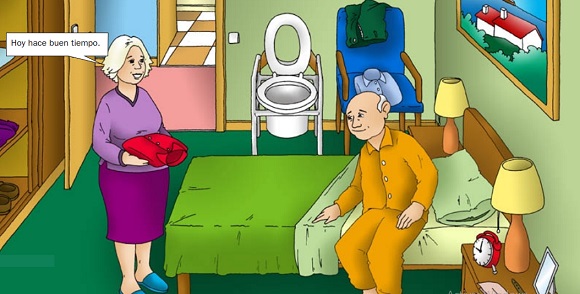 dibujo personas mayores en residencia