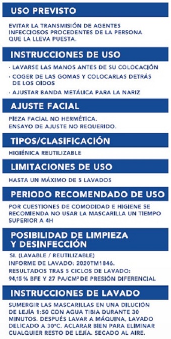 Mascarilla Higiénica Infantil Reutilizable