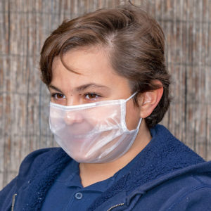 mascarilla transparente asister en hombre